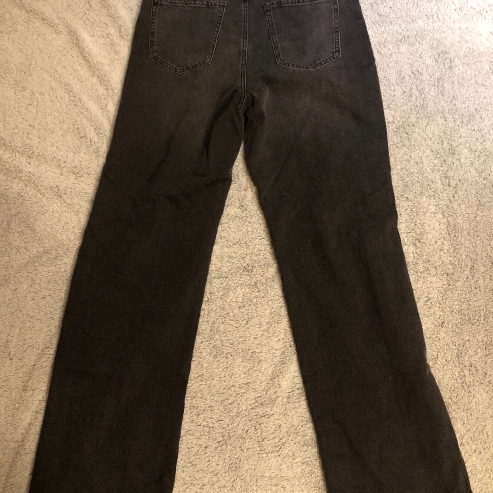 High waisted straight leg gray jeans from Garage